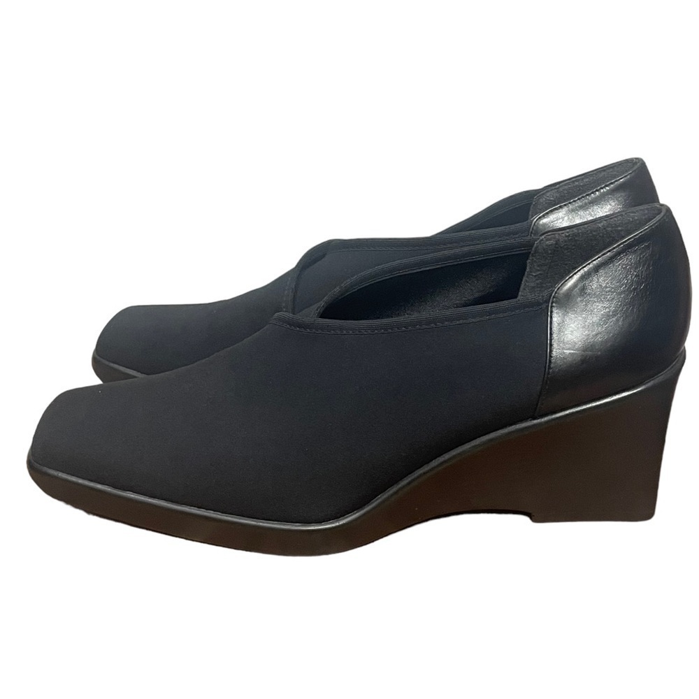 Stuart Weitzman Black Wedge Heel 8 Narrow